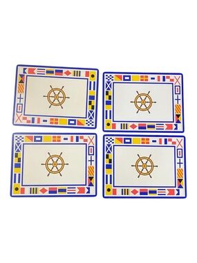 Pimpernel Vintage Nautical Themed Hard Placemats Made In England Sailing Boats